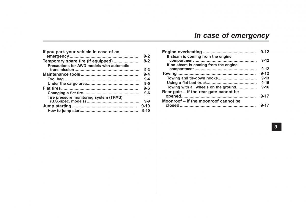 Subaru Forester III 3 owners manual / page 282