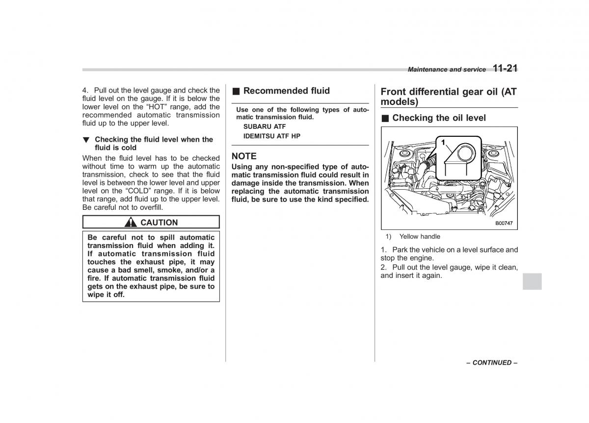 Subaru Forester III 3 owners manual / page 326