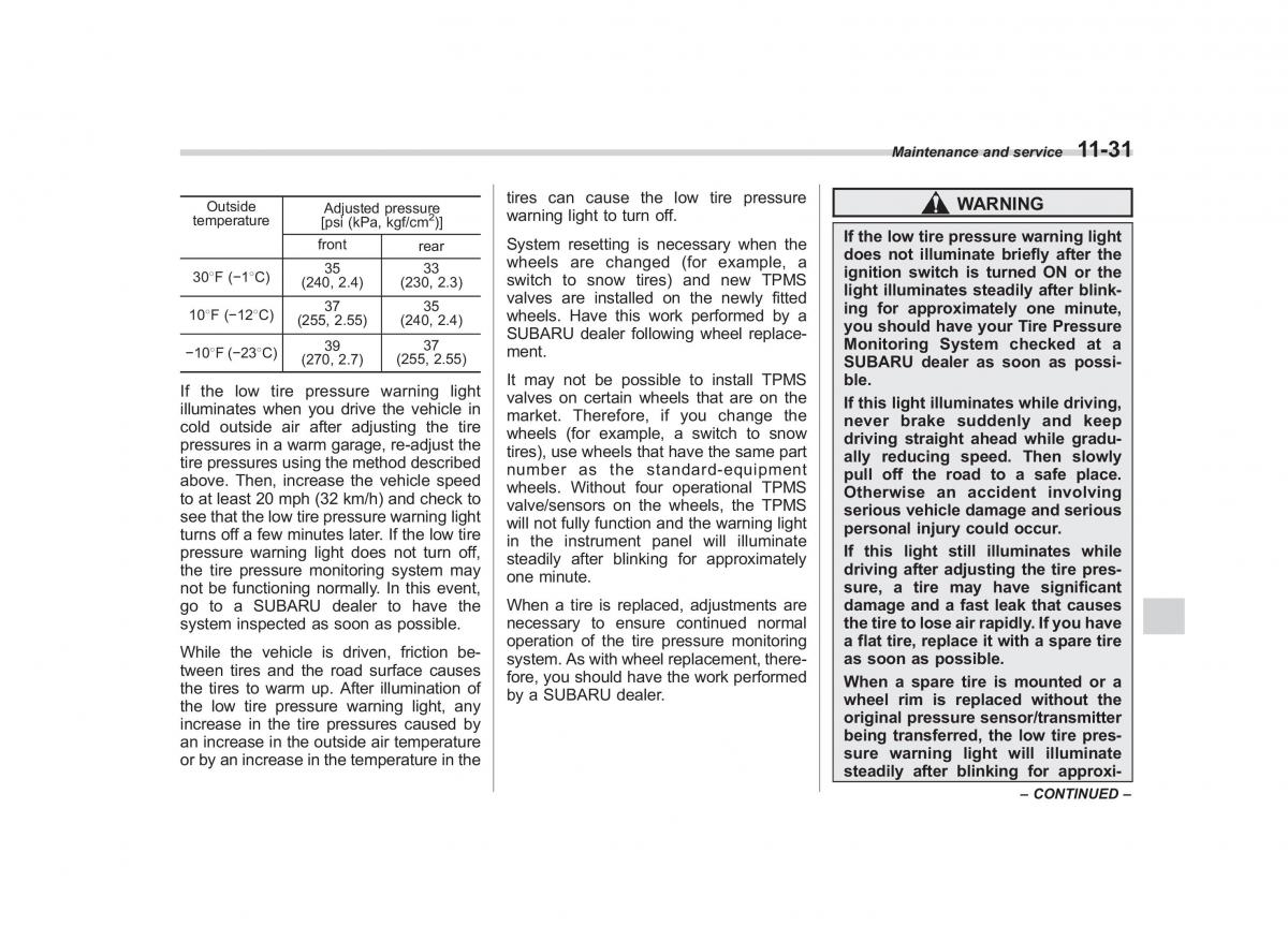 Subaru Forester III 3 owners manual / page 336