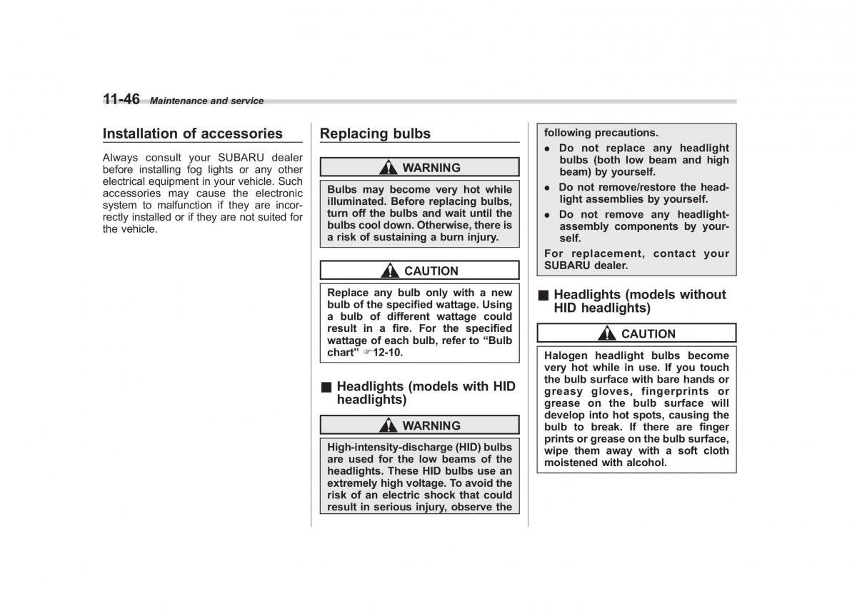 Subaru Forester III 3 owners manual / page 351