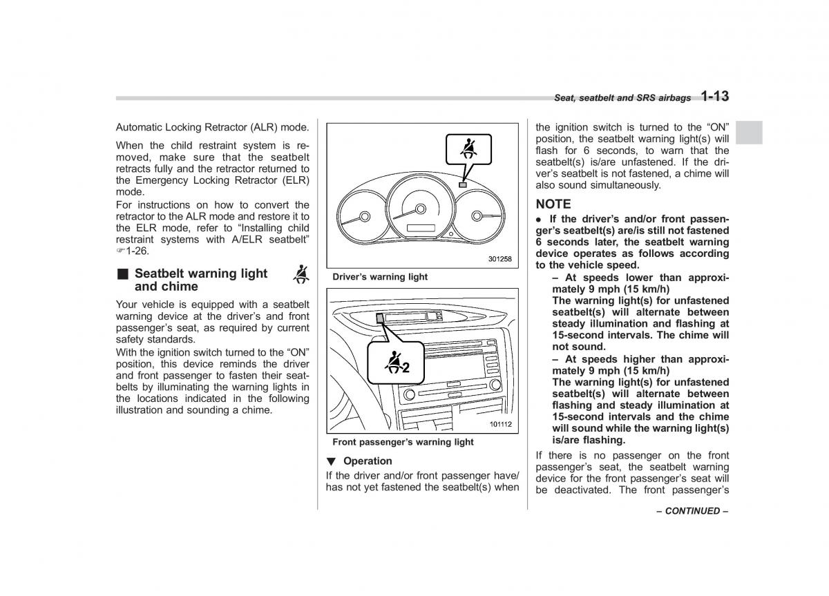 Subaru Forester III 3 owners manual / page 36