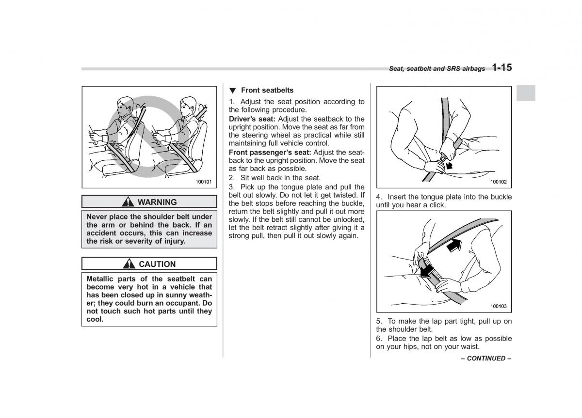 Subaru Forester III 3 owners manual / page 38