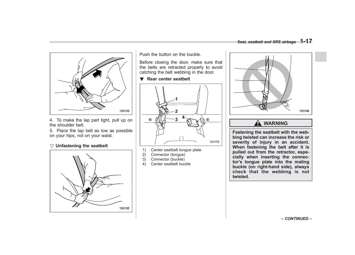 Subaru Forester III 3 owners manual / page 40