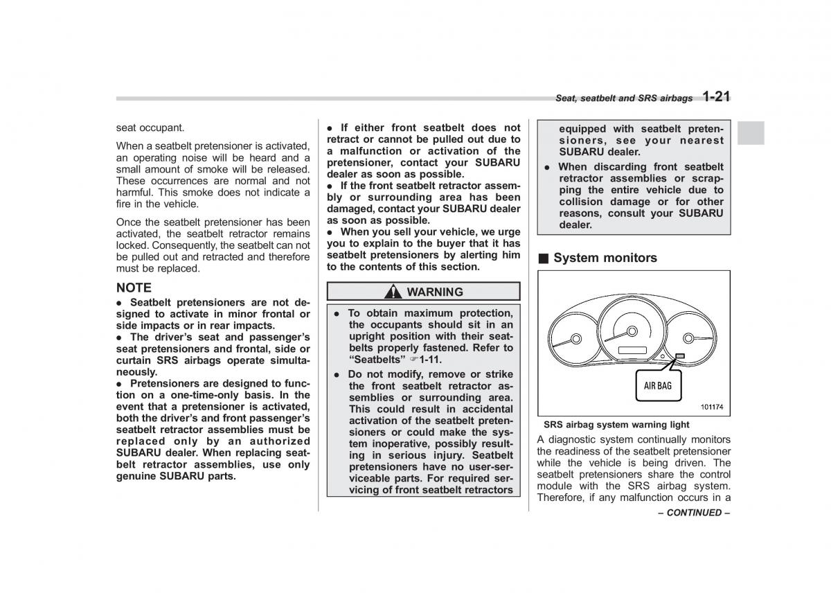 Subaru Forester III 3 owners manual / page 44