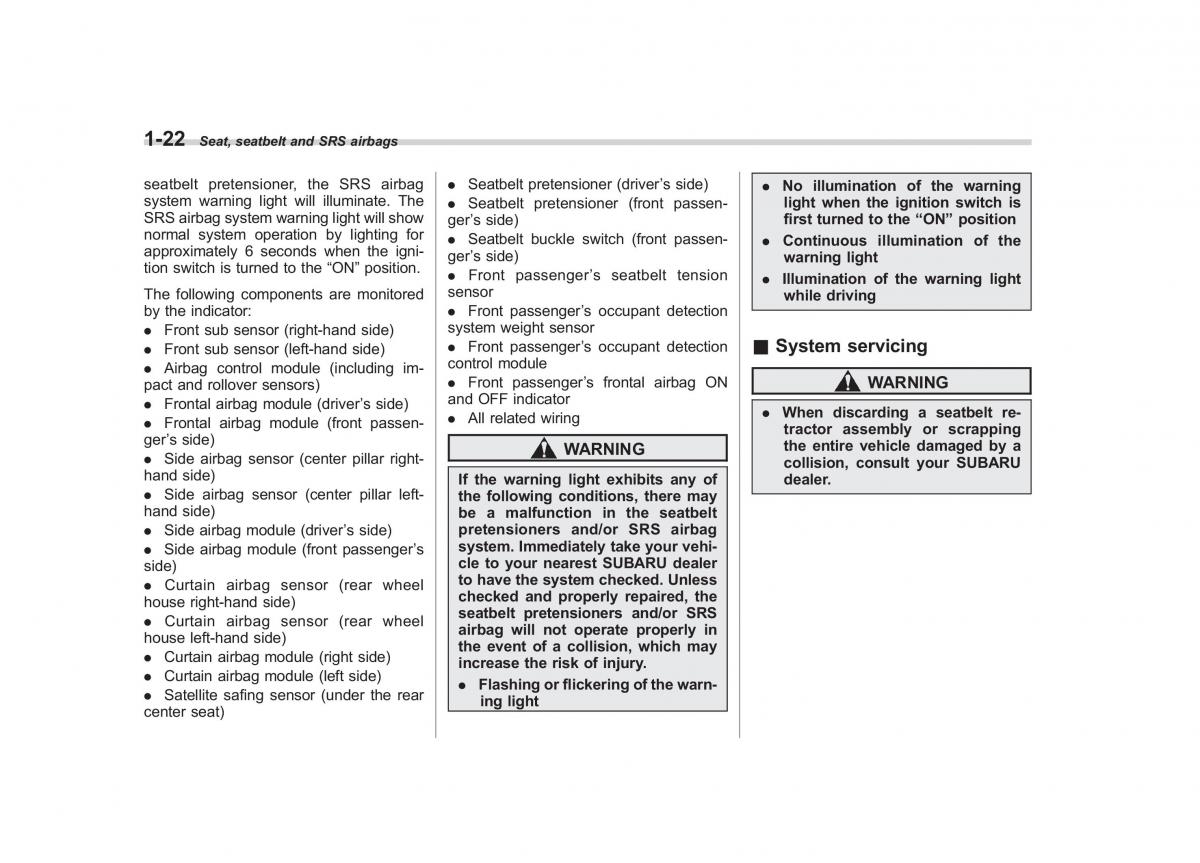 Subaru Forester III 3 owners manual / page 45