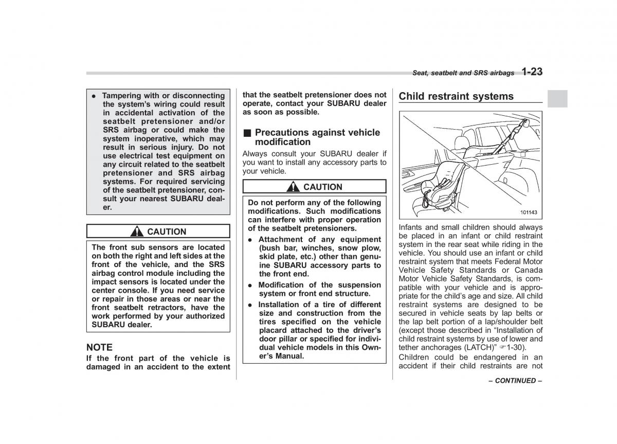 Subaru Forester III 3 owners manual / page 46