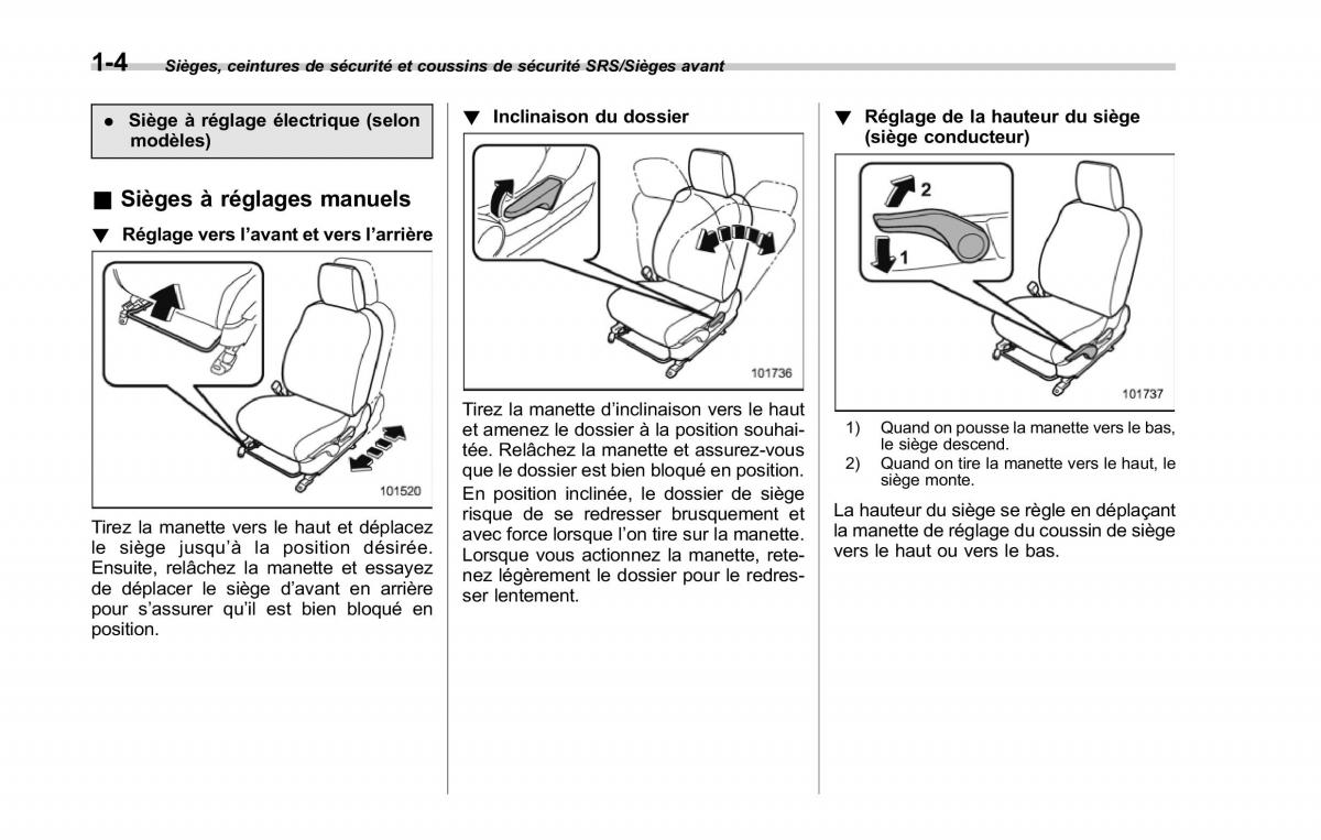 Subaru Forester IV 4 manuel du proprietaire / page 35