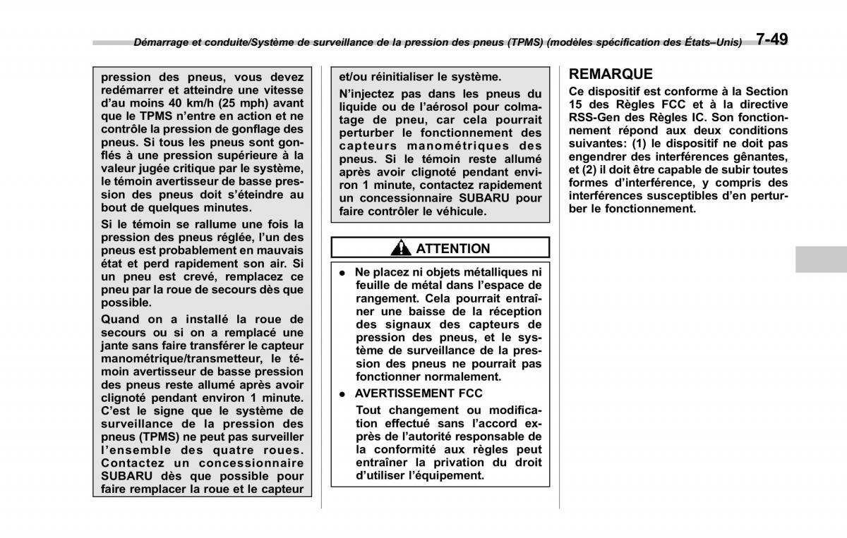 Subaru Forester IV 4 manuel du proprietaire / page 422