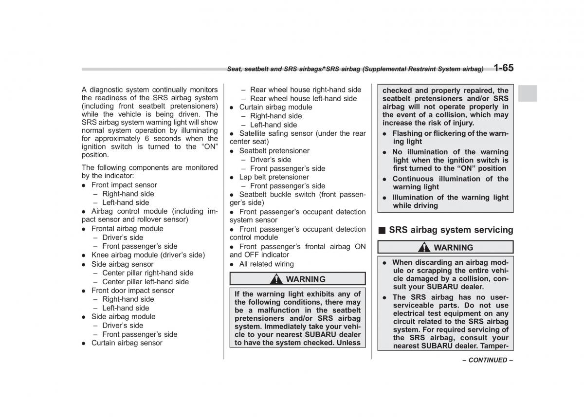 Subaru Forester IV 4 owners manual / page 92