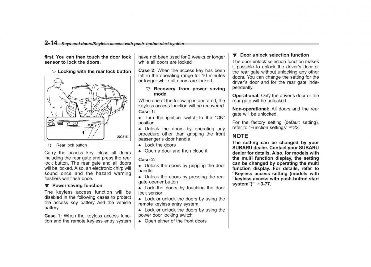 Subaru Forester IV 4 owners manual / page 109