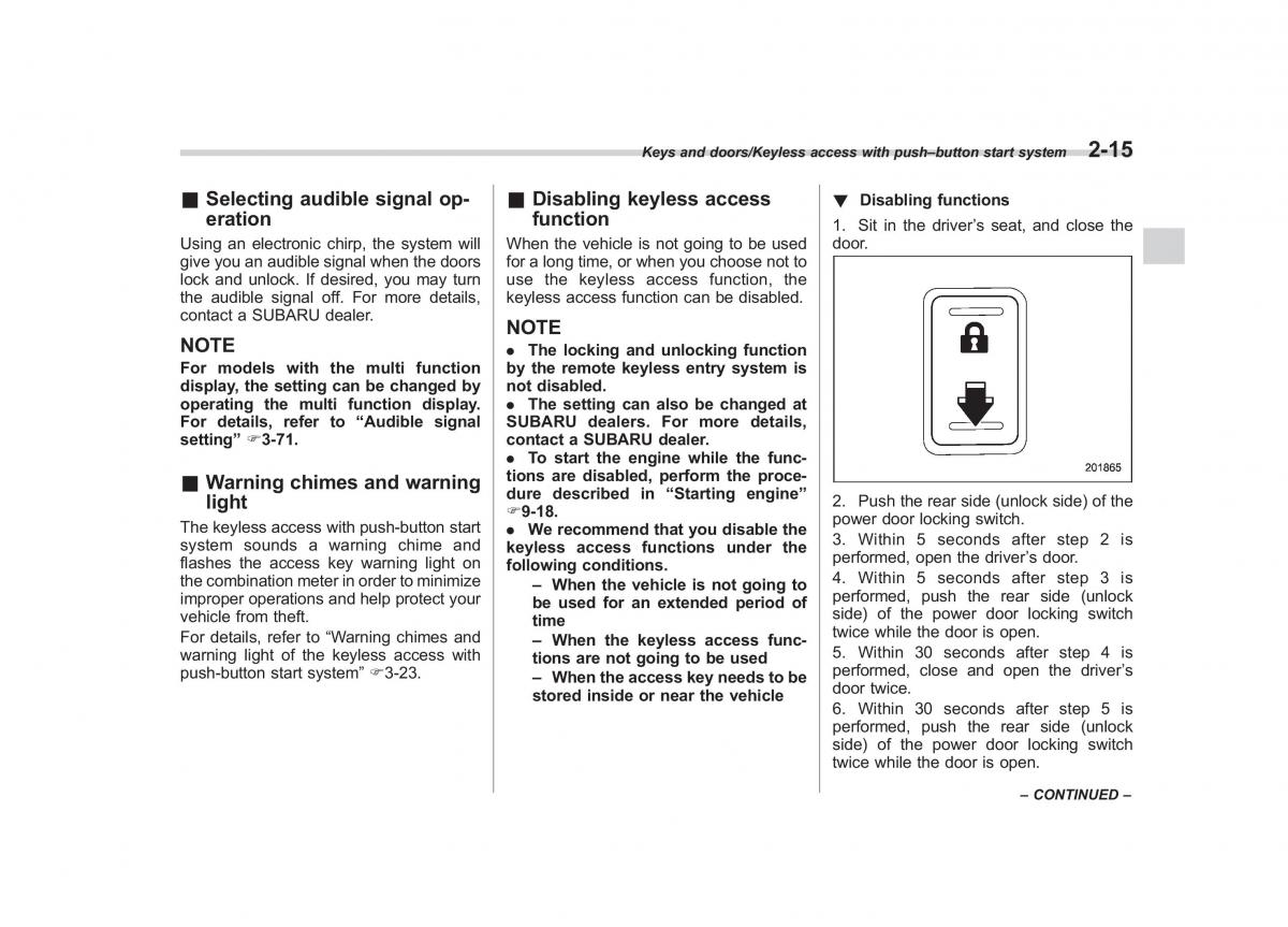 Subaru Forester IV 4 owners manual / page 110