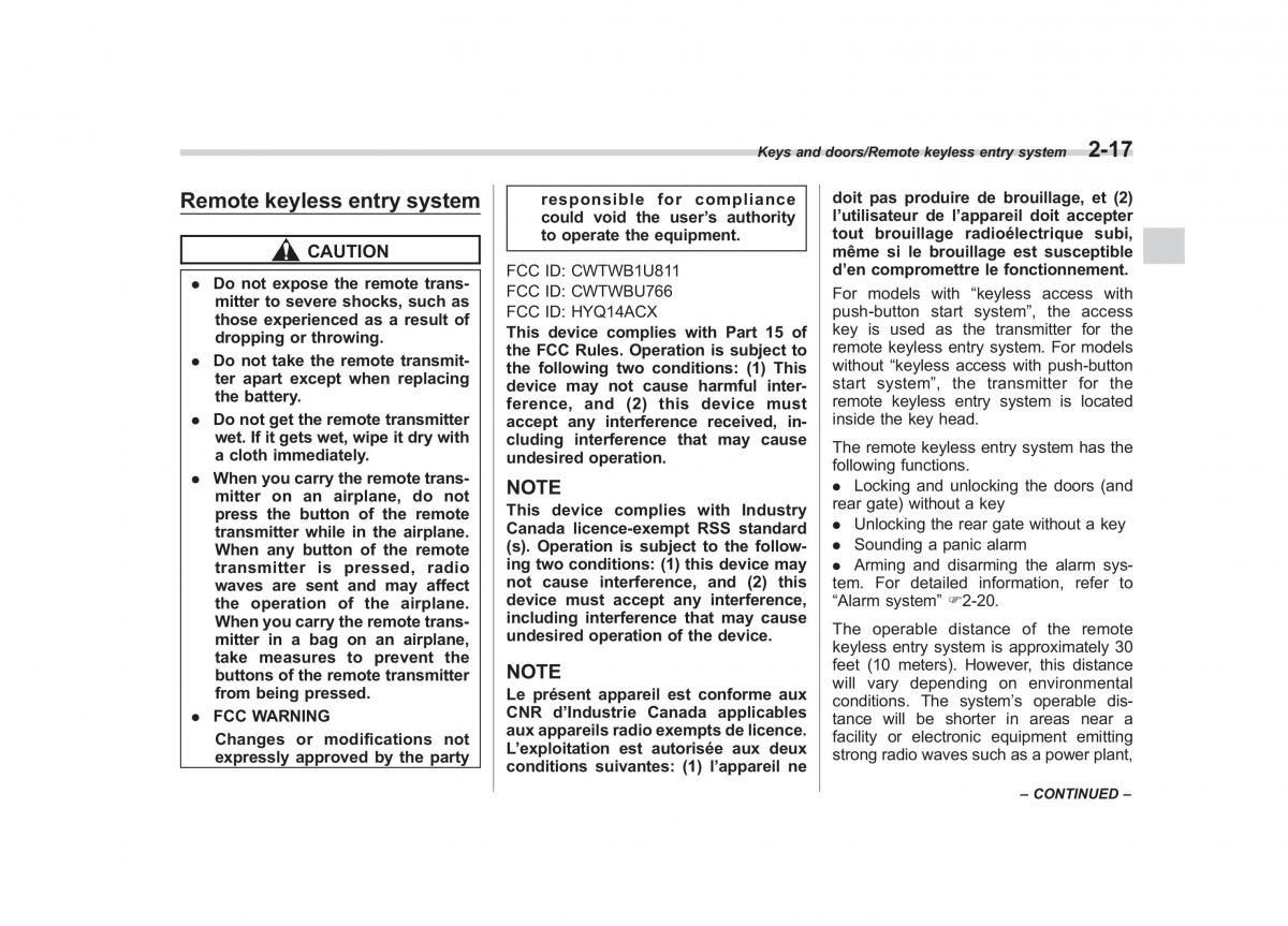 Subaru Forester IV 4 owners manual / page 112