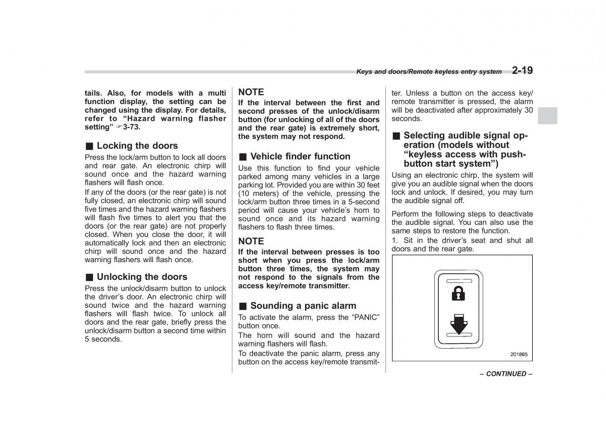 Subaru Forester IV 4 owners manual / page 114