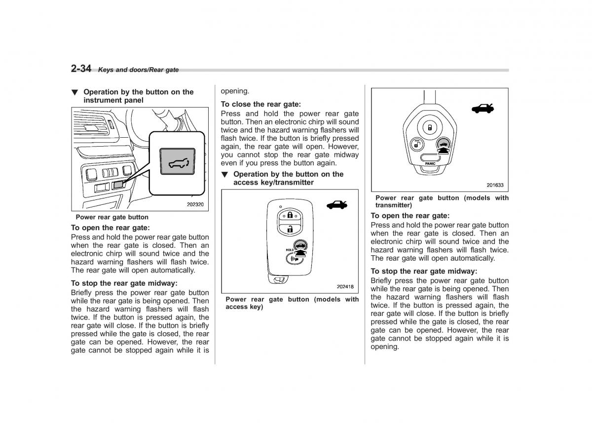 Subaru Forester IV 4 owners manual / page 129