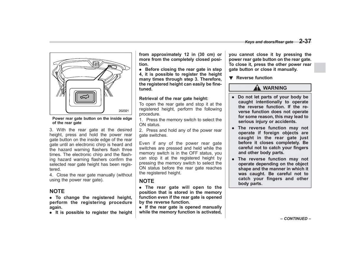 Subaru Forester IV 4 owners manual / page 132