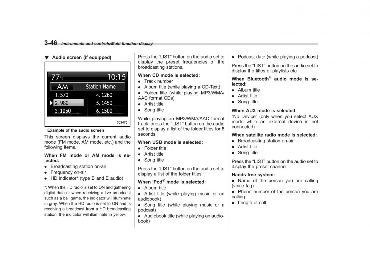 Subaru Forester IV 4 owners manual / page 181