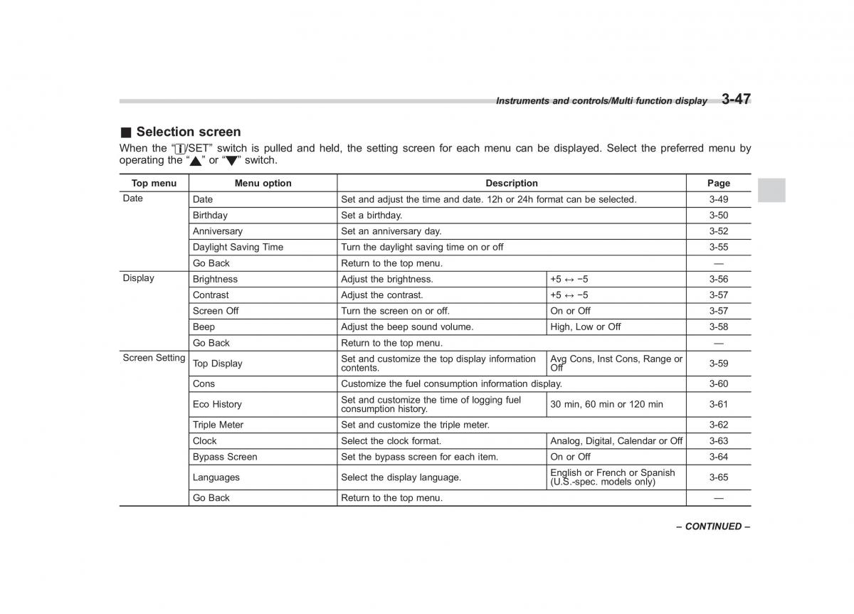 Subaru Forester IV 4 owners manual / page 182