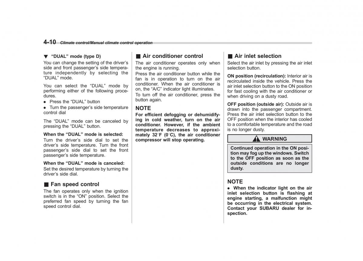 Subaru Forester IV 4 owners manual / page 253