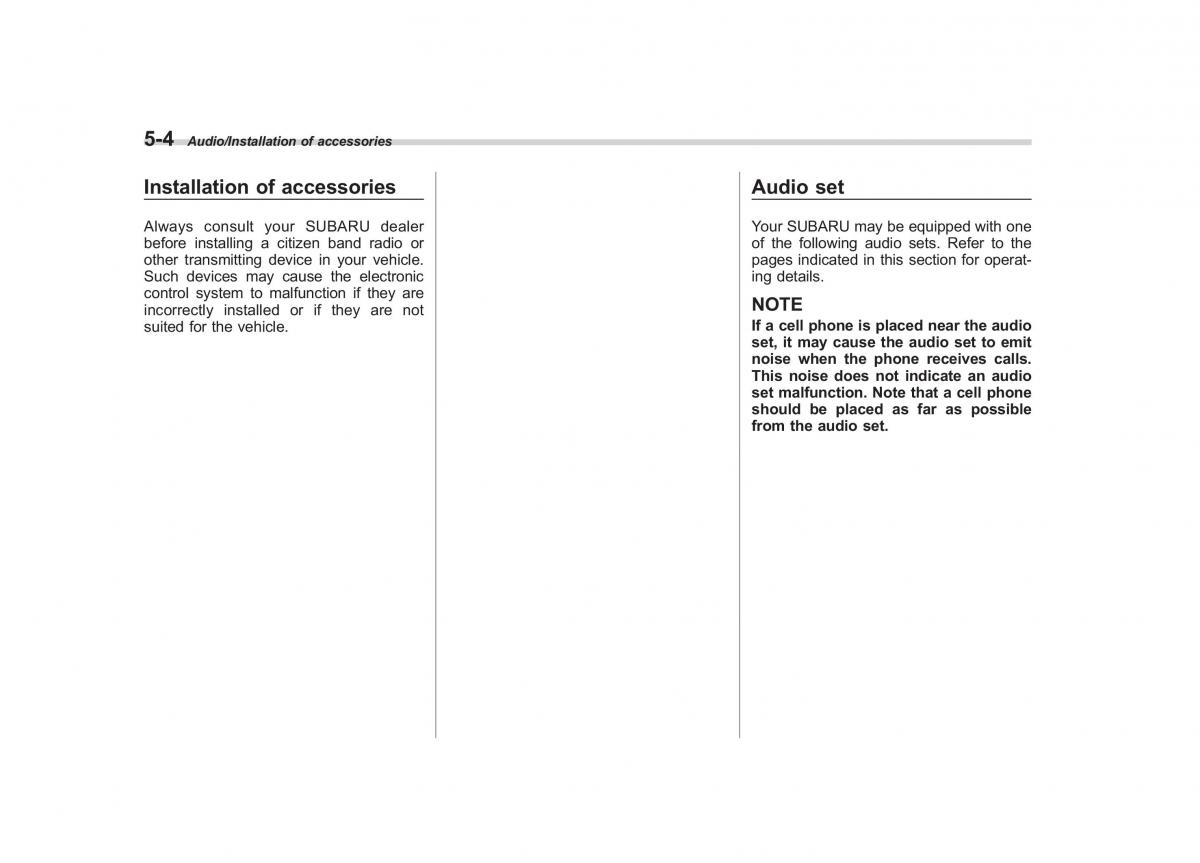 Subaru Forester IV 4 owners manual / page 261