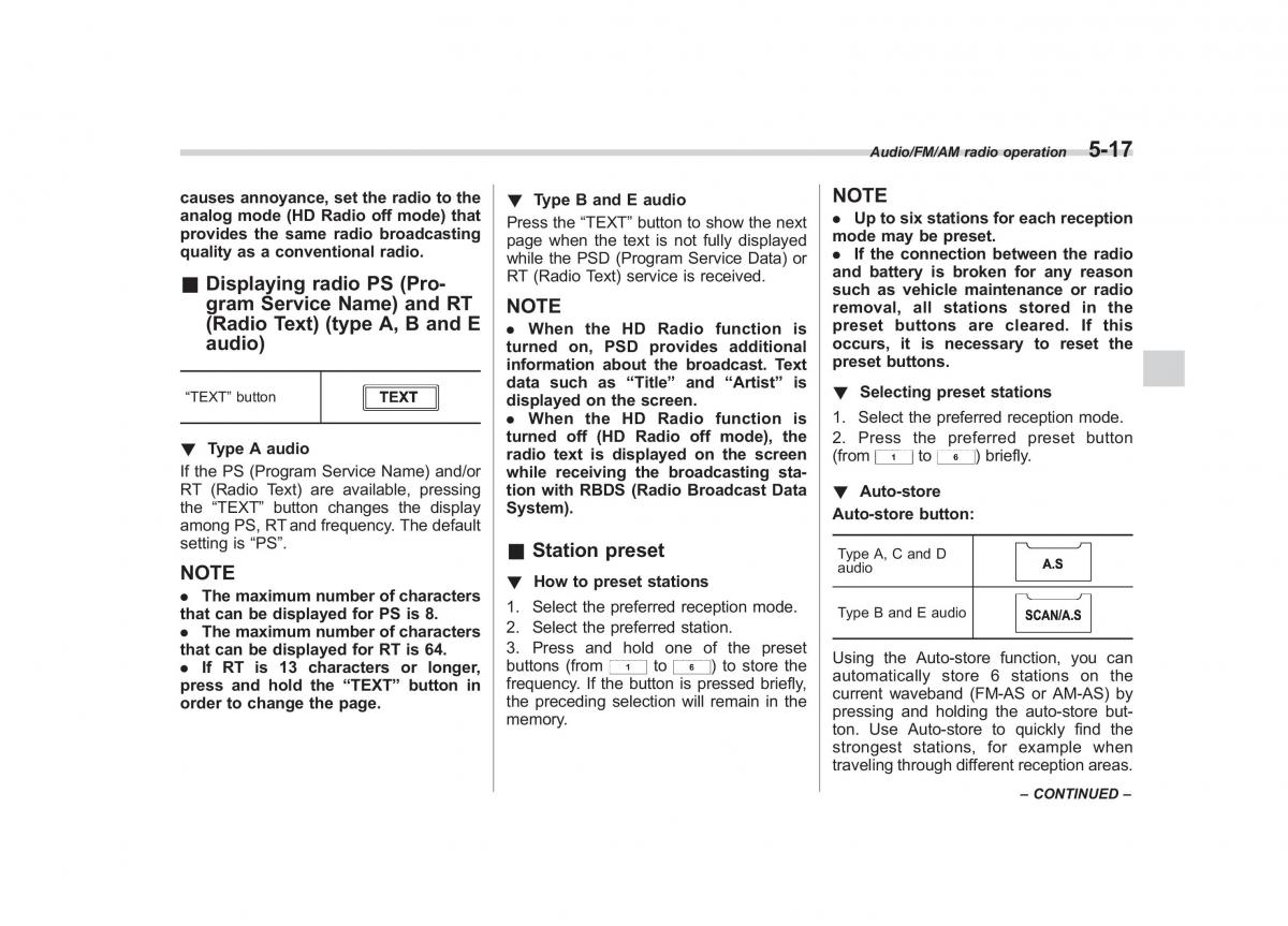 Subaru Forester IV 4 owners manual / page 274