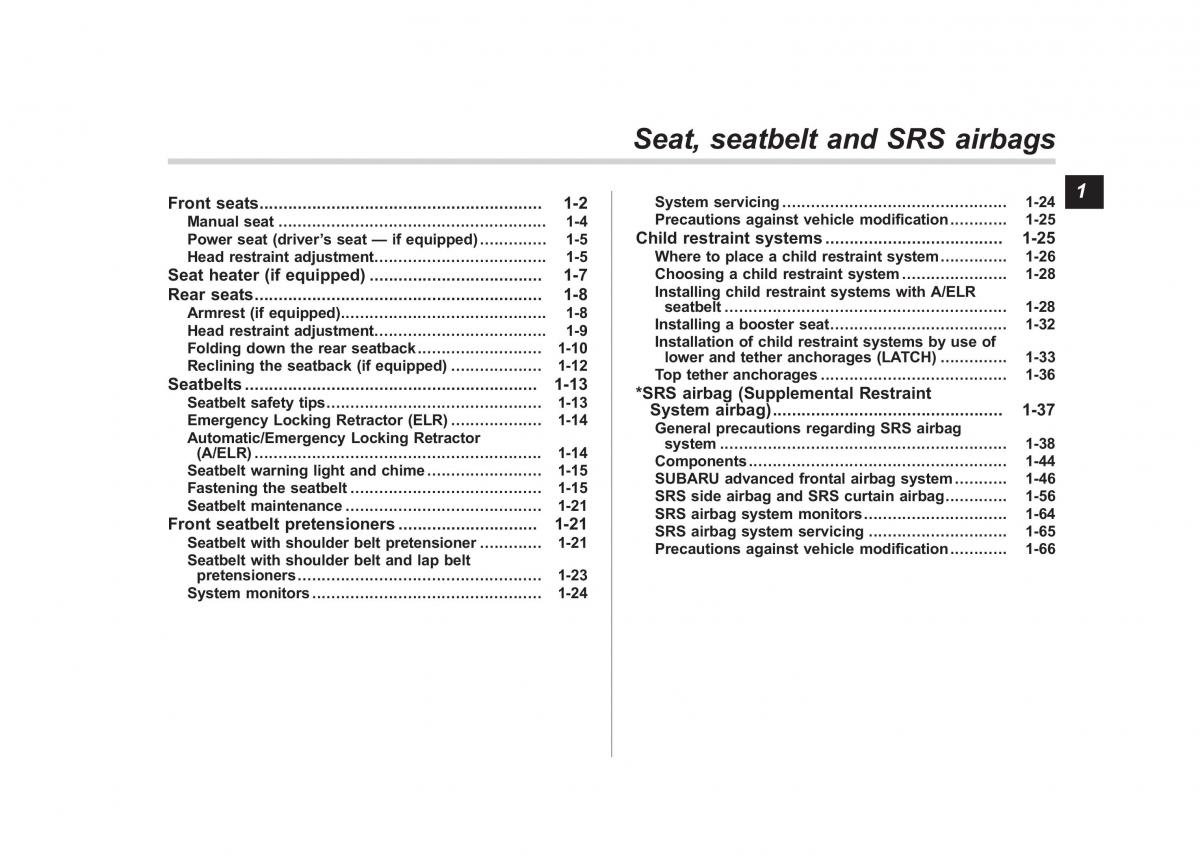 Subaru Forester IV 4 owners manual / page 28