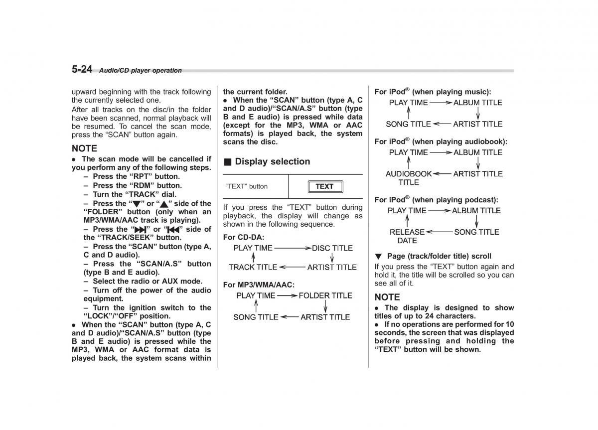 Subaru Forester IV 4 owners manual / page 281