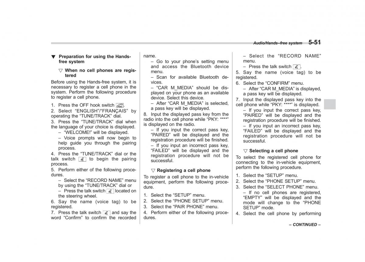 Subaru Forester IV 4 owners manual / page 308