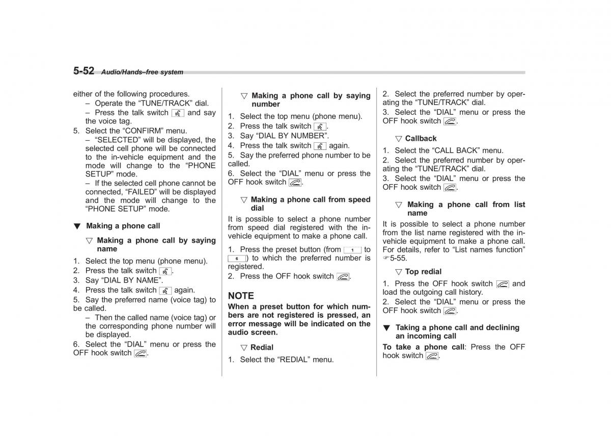 Subaru Forester IV 4 owners manual / page 309