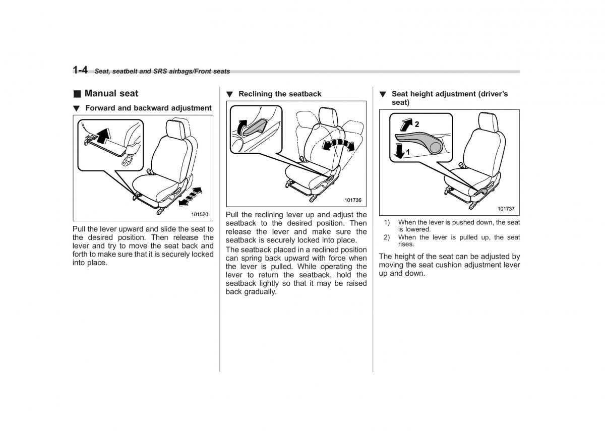 Subaru Forester IV 4 owners manual / page 31