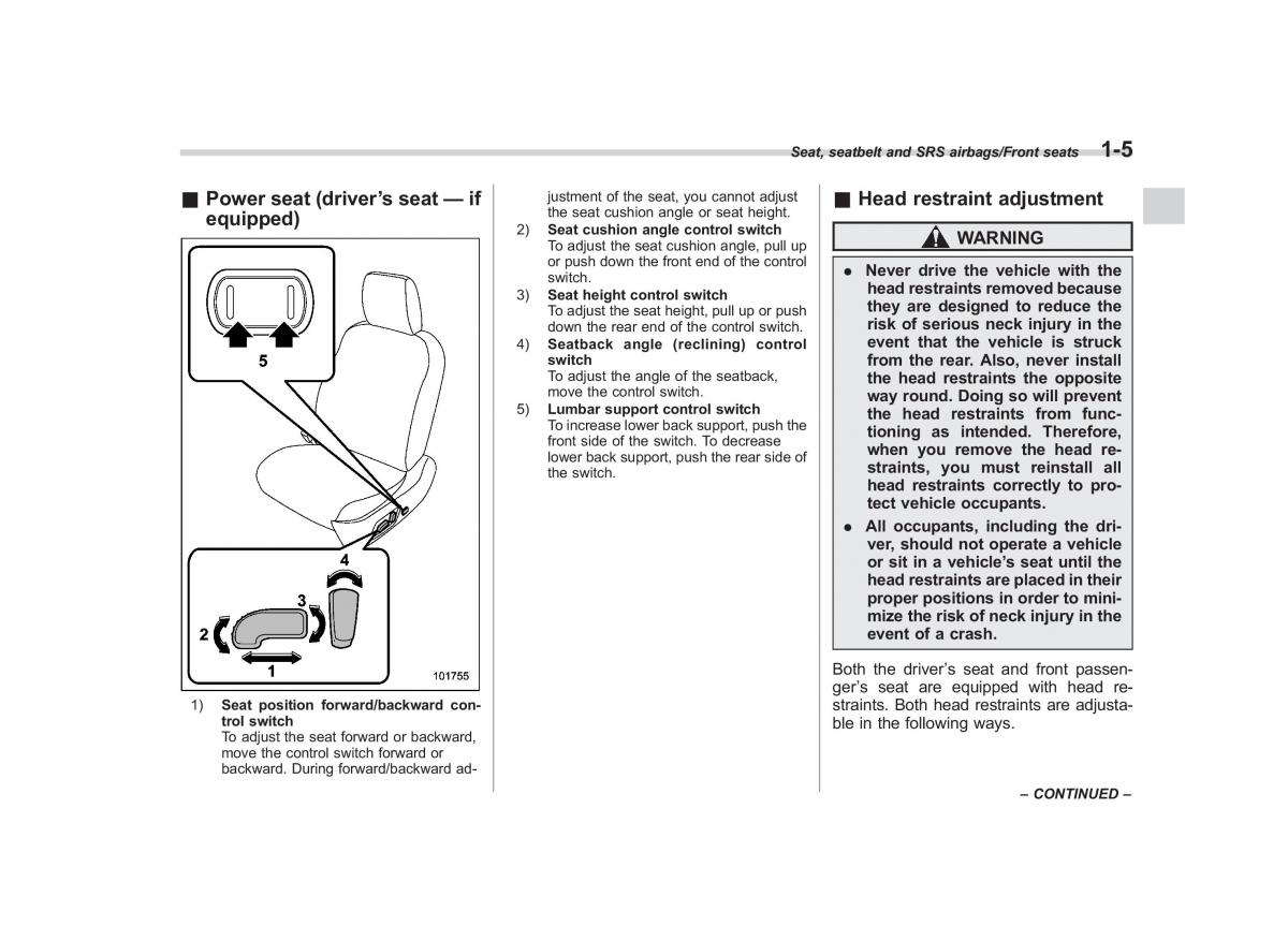 Subaru Forester IV 4 owners manual / page 32