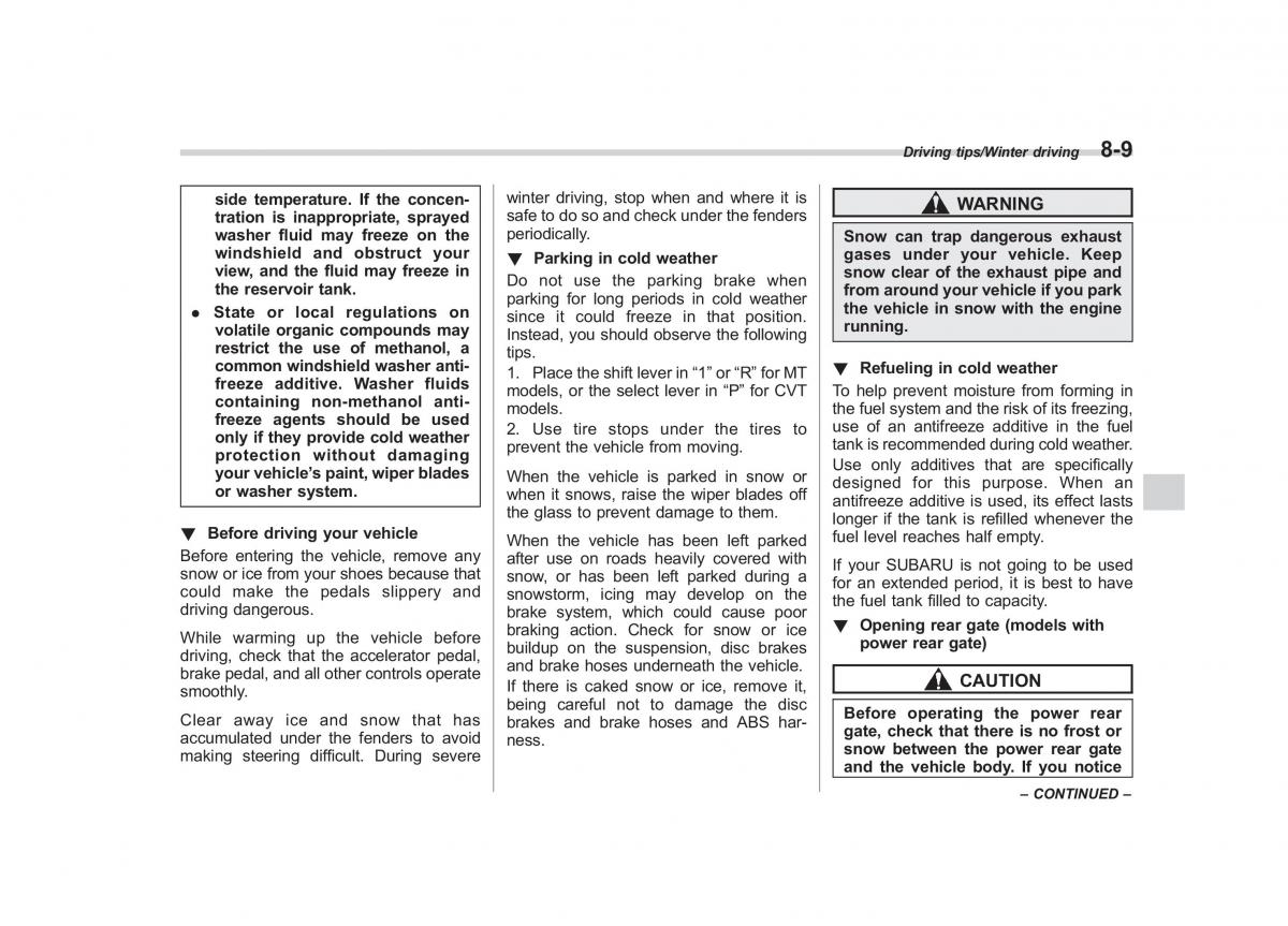 Subaru Forester IV 4 owners manual / page 402