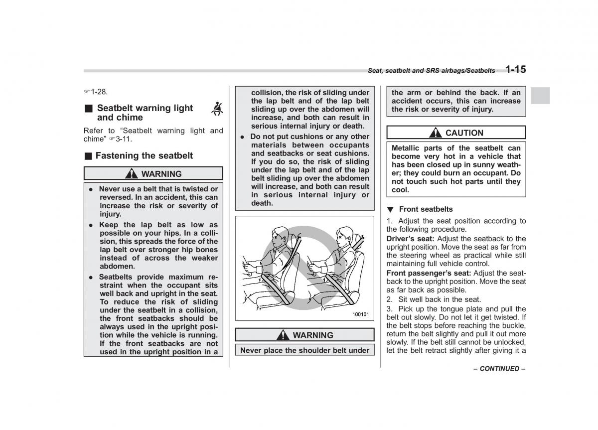 Subaru Forester IV 4 owners manual / page 42