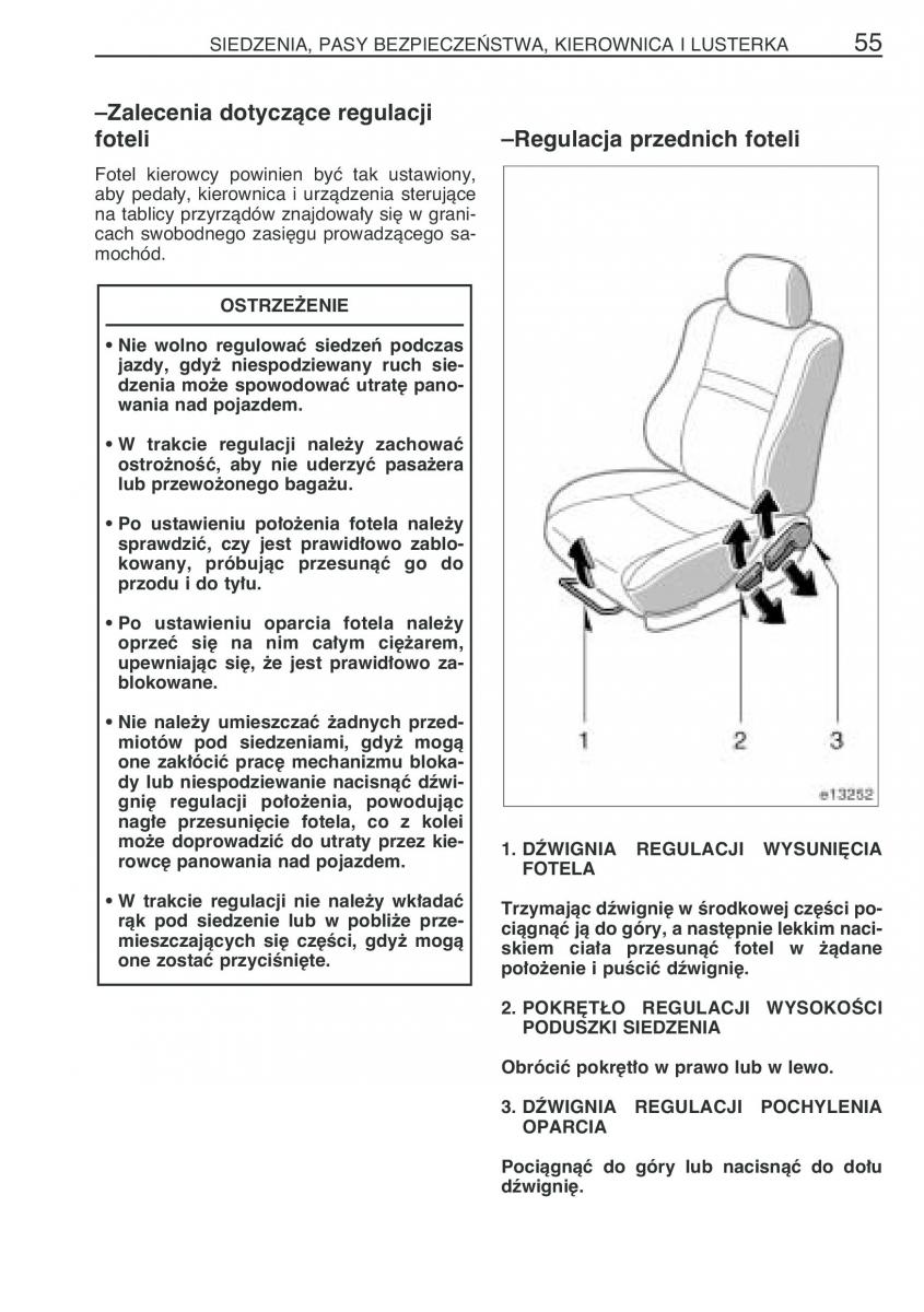 Toyota Corolla IX 9 E120 E130 E12 instrukcja obslugi / page 62