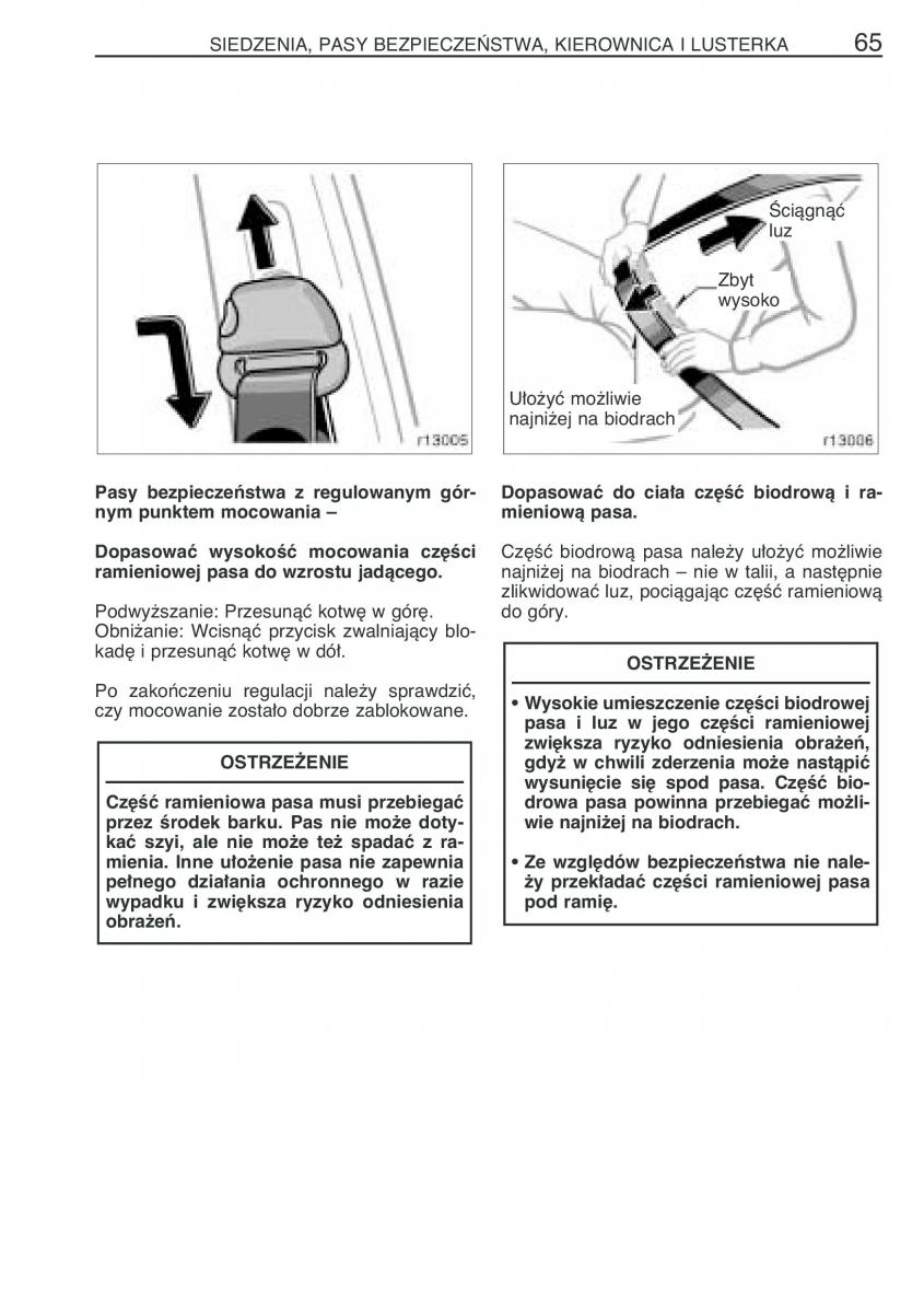 manual Toyota Corolla Toyota Corolla IX 9 E120 E130 E12 instrukcja / page 72