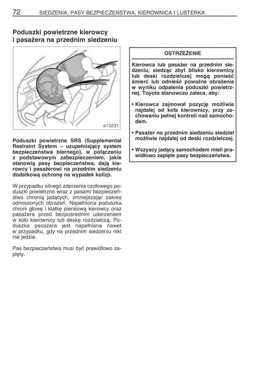 Toyota Corolla IX 9 E120 E130 E12 instrukcja obslugi / page 79