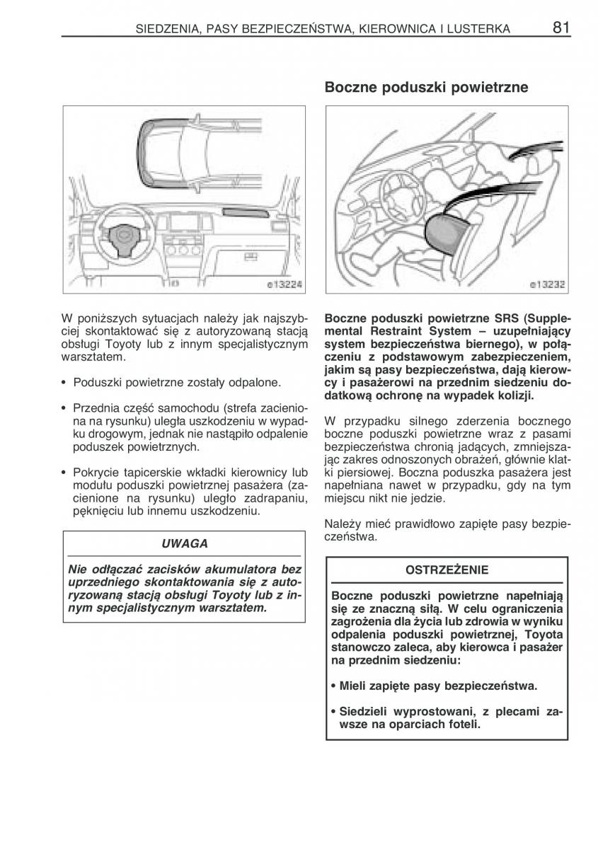 Toyota Corolla IX 9 E120 E130 E12 instrukcja obslugi / page 88