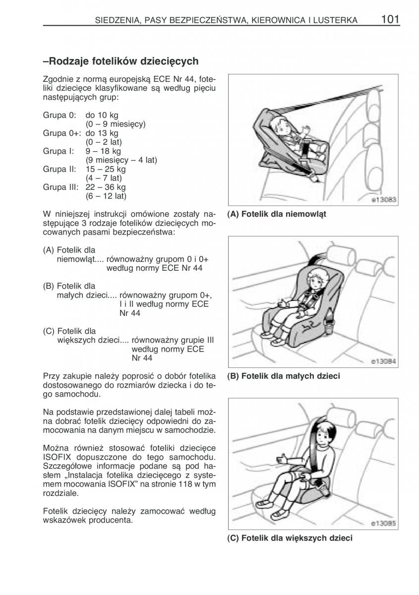 Toyota Corolla IX 9 E120 E130 E12 instrukcja obslugi / page 108