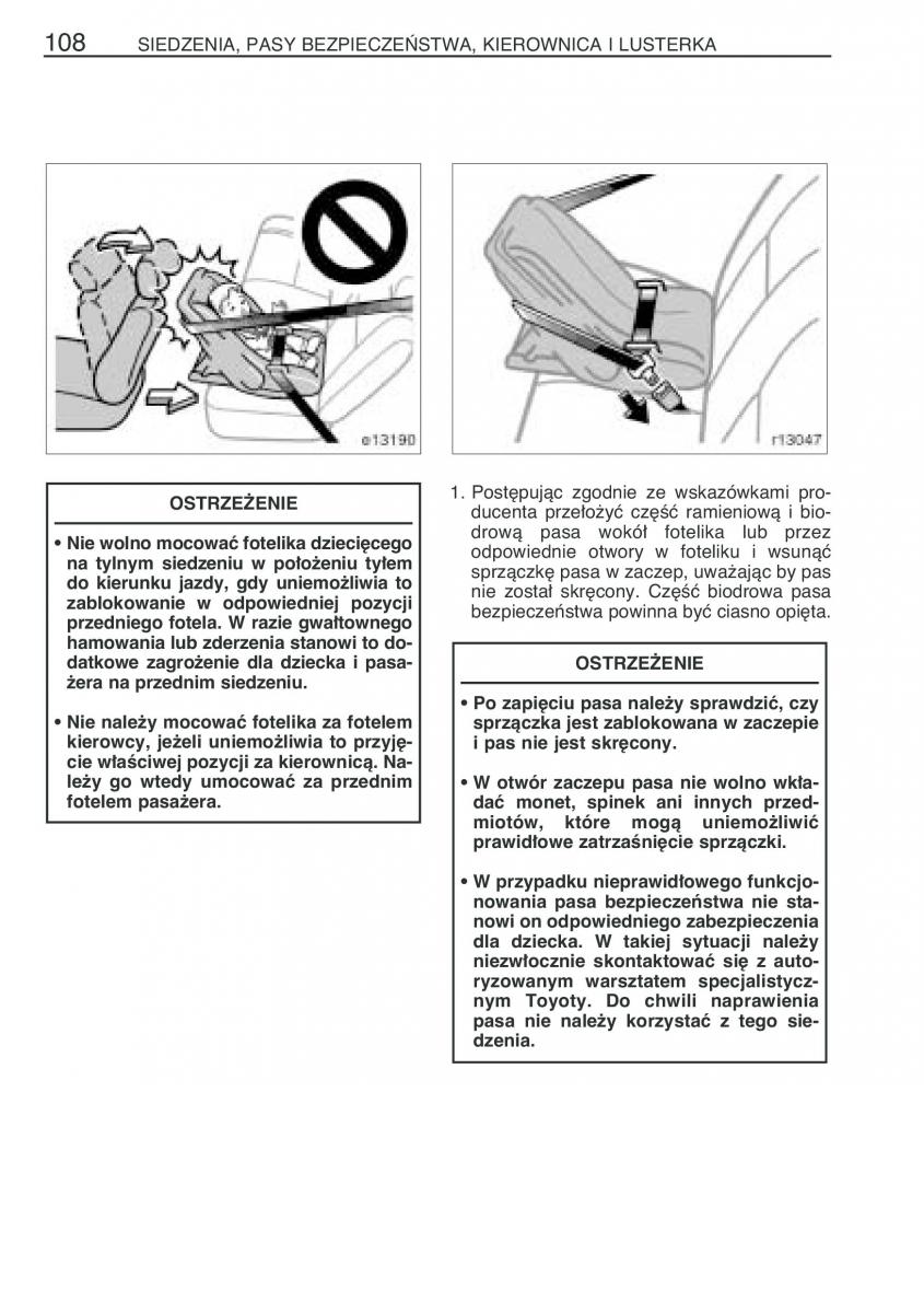 Toyota Corolla IX 9 E120 E130 E12 instrukcja obslugi / page 115