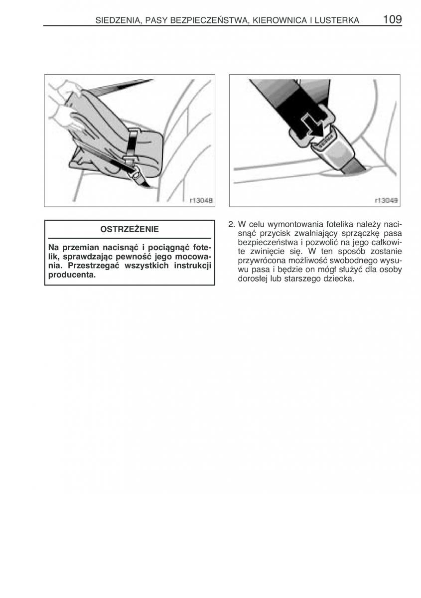 Toyota Corolla IX 9 E120 E130 E12 instrukcja obslugi / page 116