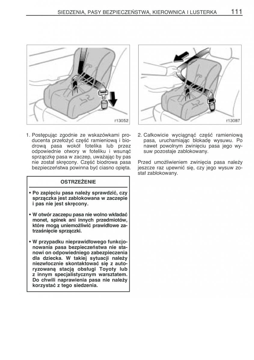 Toyota Corolla IX 9 E120 E130 E12 instrukcja obslugi / page 118