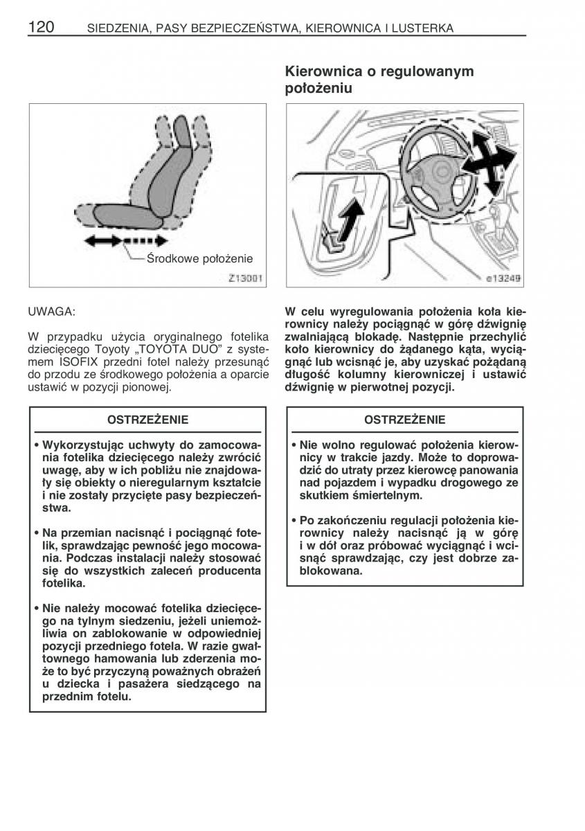 Toyota Corolla IX 9 E120 E130 E12 instrukcja obslugi / page 127