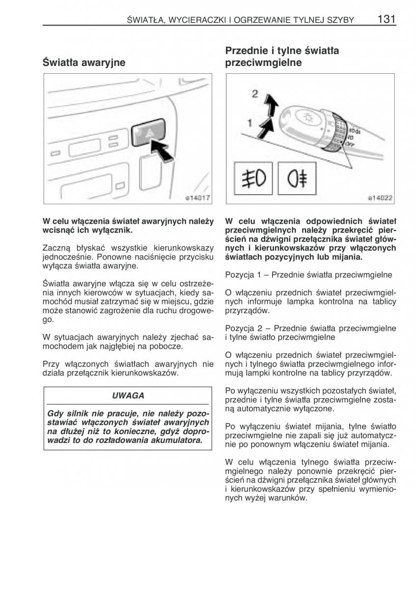 Toyota Corolla IX 9 E120 E130 E12 instrukcja obslugi / page 138