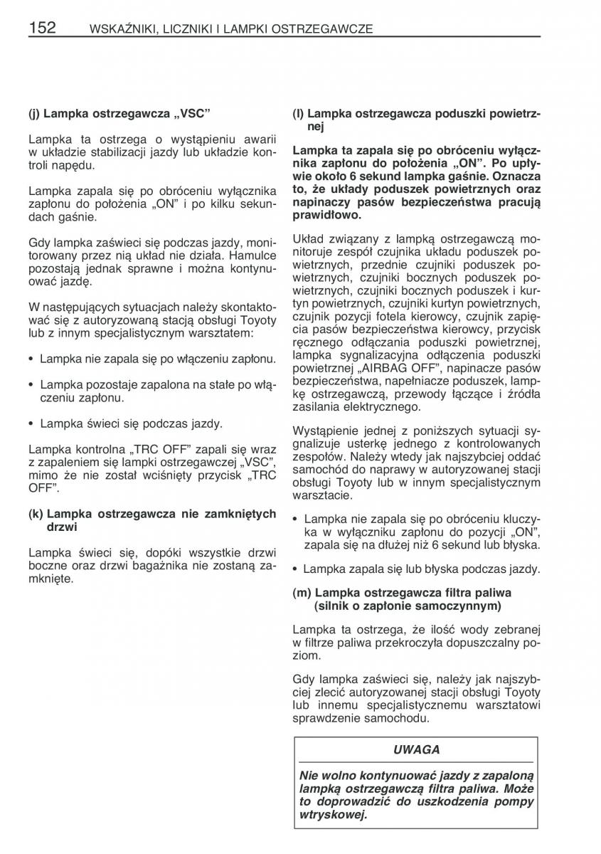 Toyota Corolla IX 9 E120 E130 E12 instrukcja obslugi / page 159