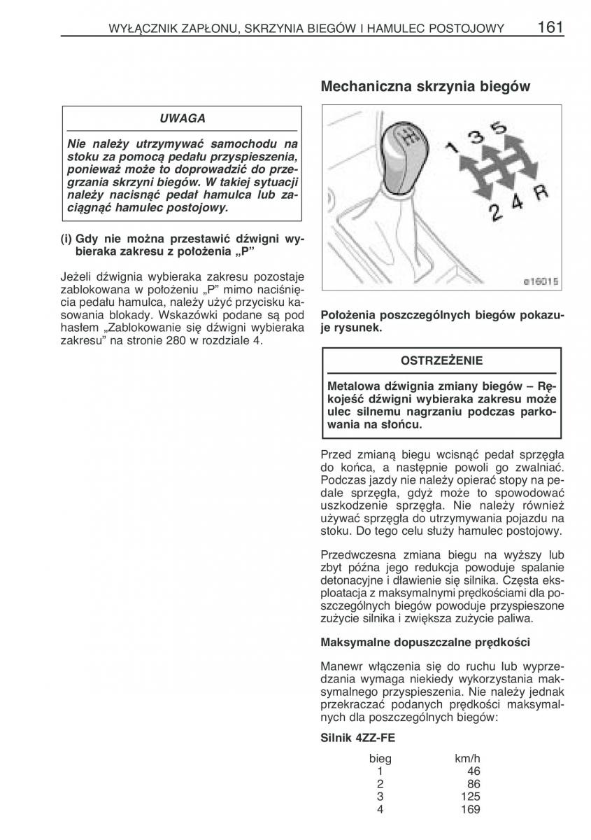 Toyota Corolla IX 9 E120 E130 E12 instrukcja obslugi / page 168