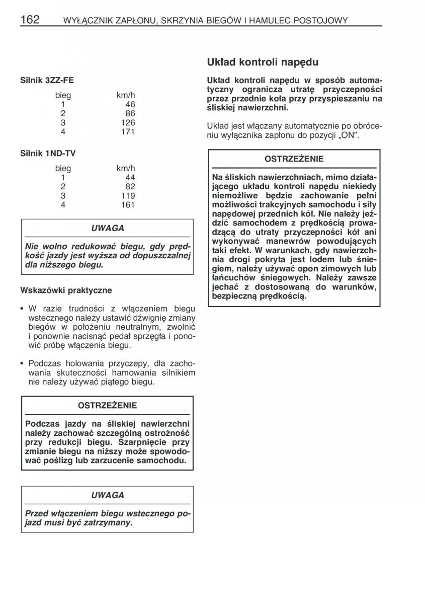 Toyota Corolla IX 9 E120 E130 E12 instrukcja obslugi / page 169