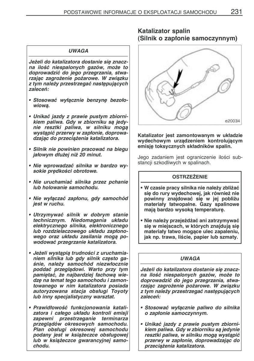 Toyota Corolla IX 9 E120 E130 E12 instrukcja obslugi / page 238