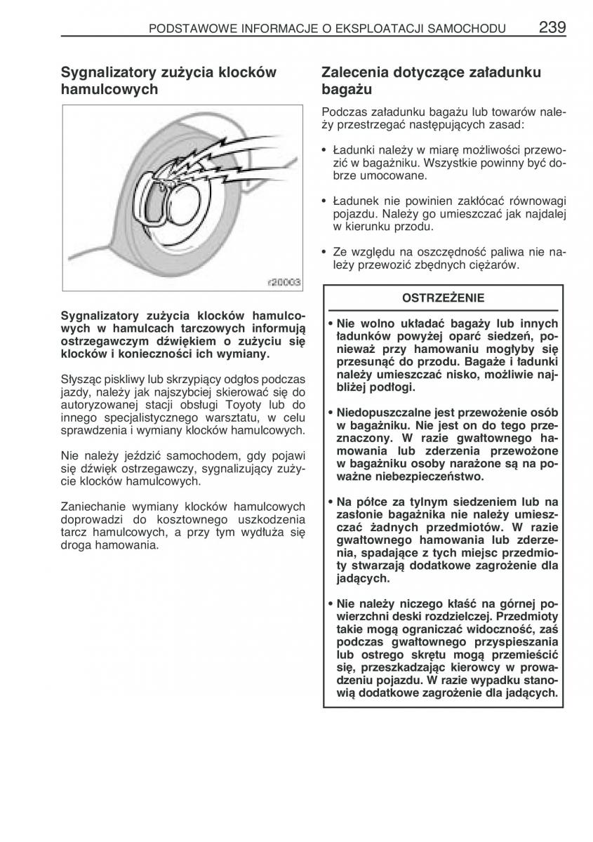 Toyota Corolla IX 9 E120 E130 E12 instrukcja obslugi / page 246