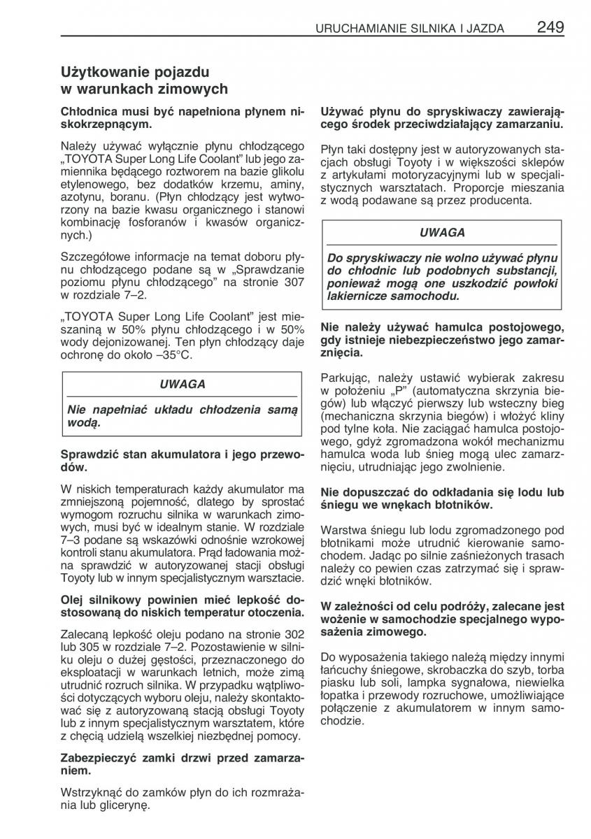 Toyota Corolla IX 9 E120 E130 E12 instrukcja obslugi / page 256