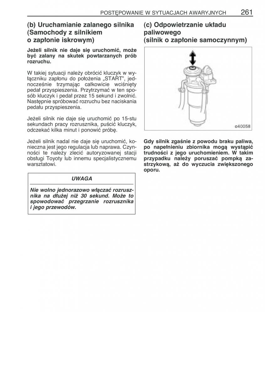 Toyota Corolla IX 9 E120 E130 E12 instrukcja obslugi / page 268