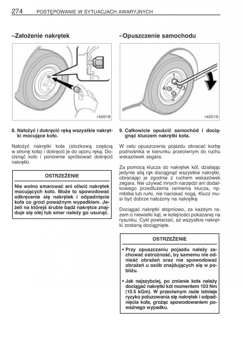 Toyota Corolla IX 9 E120 E130 E12 instrukcja obslugi / page 281